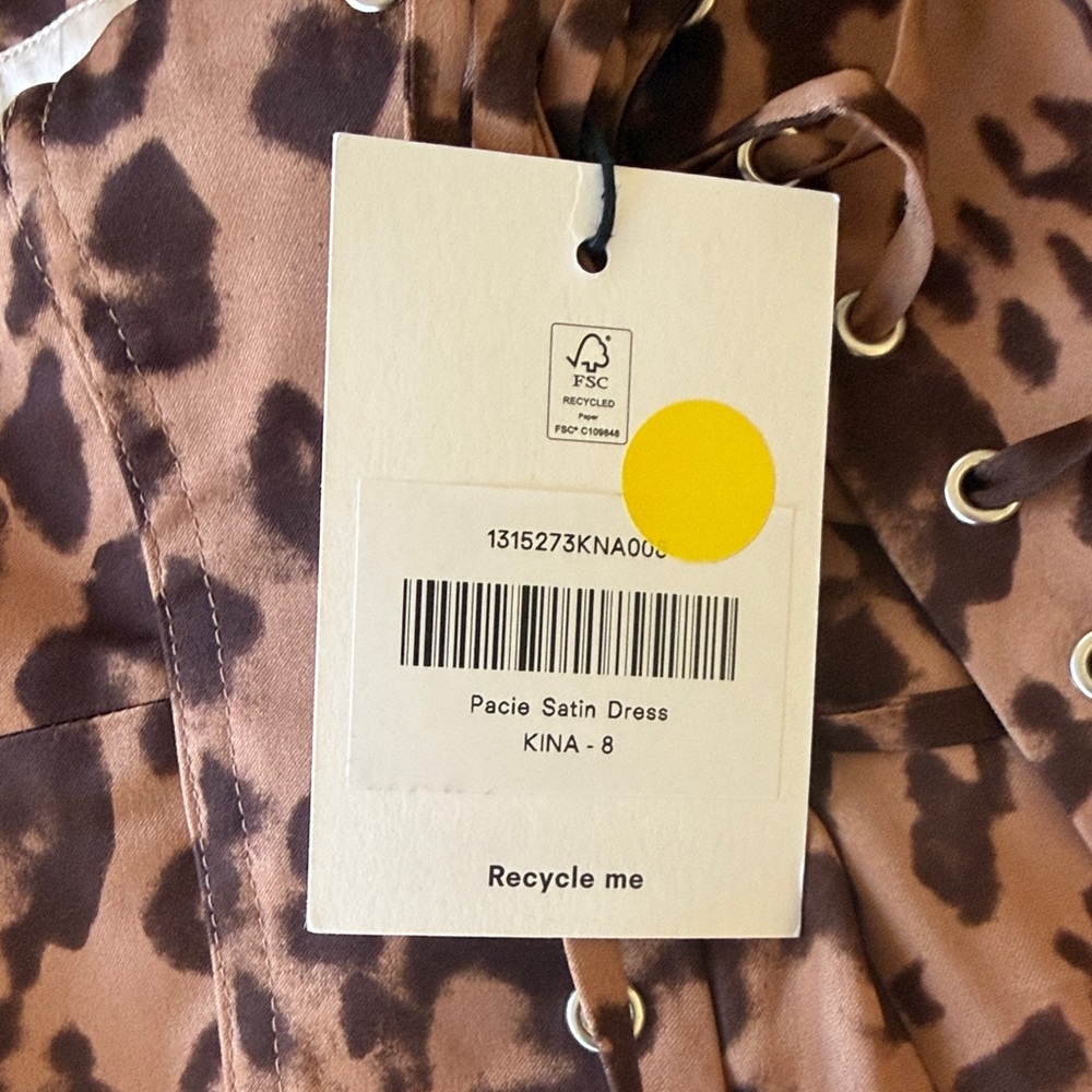 Reformation Pacie Satin Dress- Leopard print - Picture 7 of 7